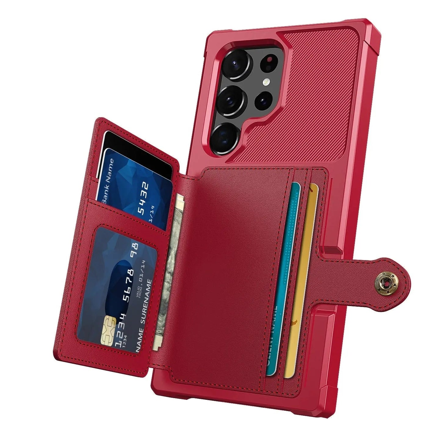 Avelena | Pinnacle Geldbörse Case Mit Kartenhalter Für Samsung Galaxy S23 Ultra