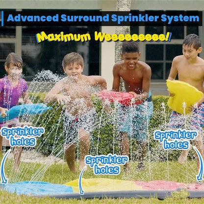 Avelena | SplashGlide Wasserrutsche | Mit Sprinkler & Rutschboards | Aufblasbar | Für Garten & Sommer
