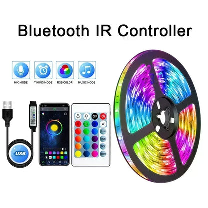 Avelena | RGB 5050 LED Strip Light mit Fernbedienung & App-Steuerung - USB-betrieben