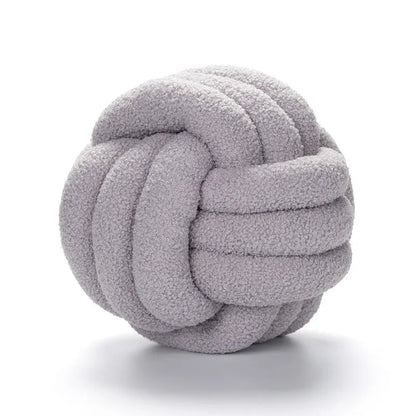 Avelena | Gooi Kissen - Cozy - Handgeknoteter Ball - Lammfell