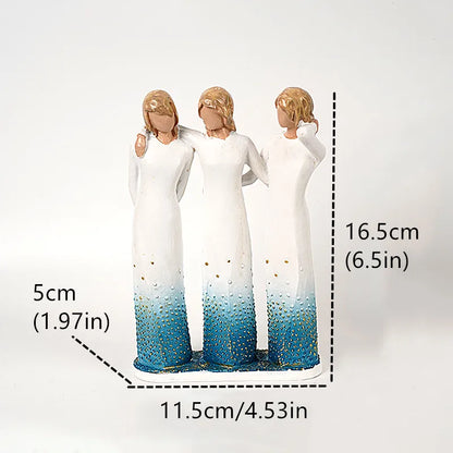 Avelena | Statuette aus Kunstharz, Menschen, Familienfiguren, Skulptur, Figuren für Heimdekoration, Tischdekoration, Wohnzimmer, Engel, Umarmung, Hund, Vater, Kind