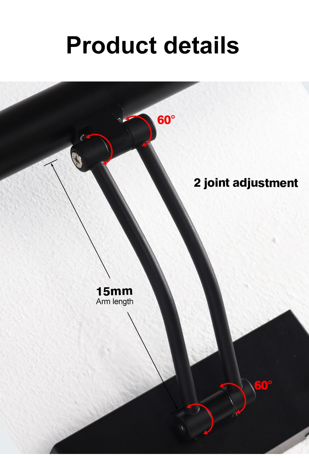 Avelena | 80-100cm LED Wandlampe - Moderne schwarze/silberne Wandleuchte für das Badezimmer, innen montierte Bildleuchte
