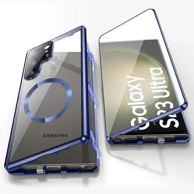 Avelena | Metall Aluminiumlegierung 360 Hülle mit Sicherheitsverschluss für Samsung Galaxy S24-S23 Serie