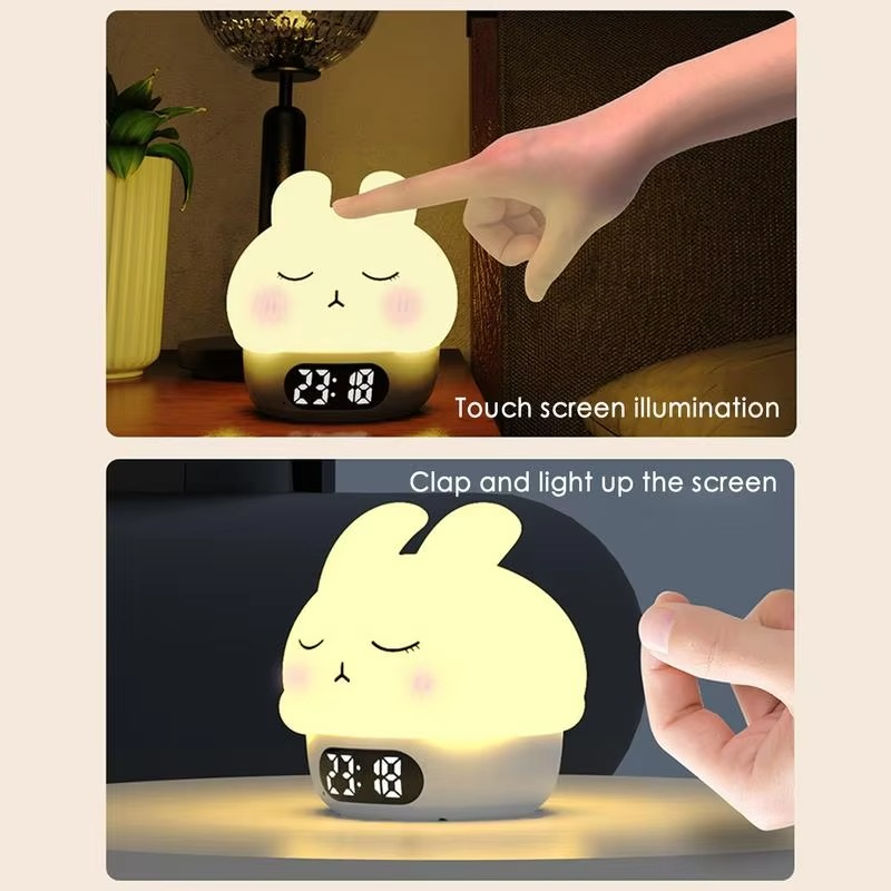 Avelena | Bunny Digitaler Wecker mit Schlaftrainer und Nachtlicht