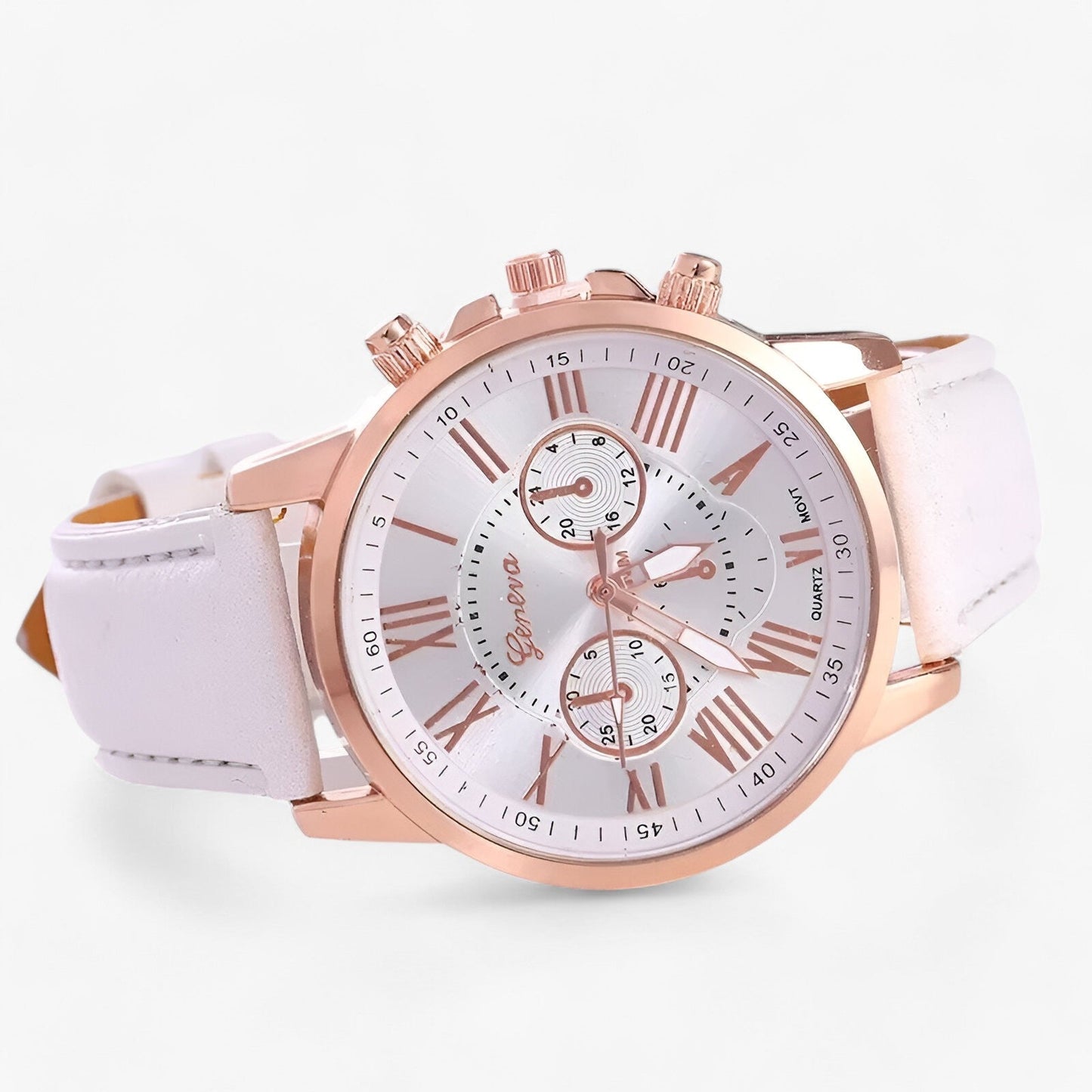 Avelena | Camille Damen Wasserdichte Lederarmbanduhr 42mm
