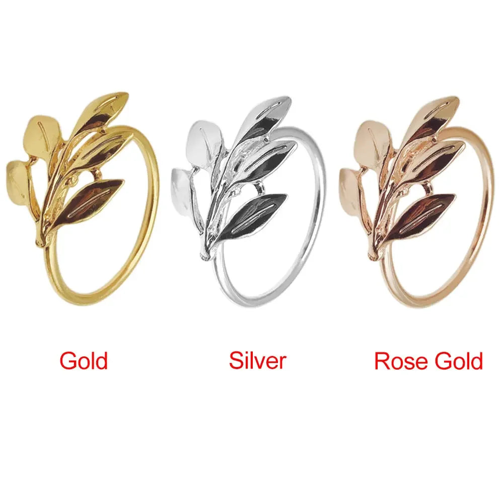 Avelena | 6 Stück Herbstblatt Gold & Silber Serviettenhalter