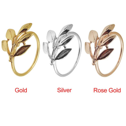 Avelena | 6 Stück Herbstblatt Gold & Silber Serviettenhalter