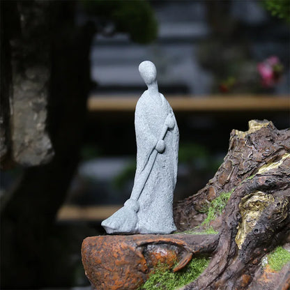 Avelena | Buddha Stein Statue Kleine Buddhistischen Mönche Tibetischer Buddhismus Figuren Zen Garten Ornament Meditation Zuhause Aquarium Dekoration