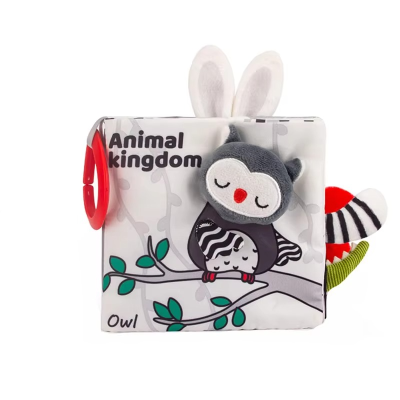 Avelena | Weiches 3D-Stoff-Babybuch mit hochkontrastierenden sensorischen Seiten für frühes Lernen und Spielen im Kinderwagen