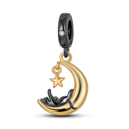 Avelena | 925 Silber Goldener Leopard Charms Perlen Bunte Chamäleon Nashorn Löwe Skarabäus Katze Anhänger Passend für Original Pandora Armband Schmuck