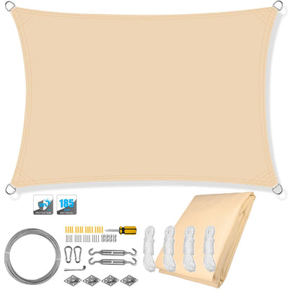 Avelena | Wasserdichter rechteckiger Sonnenschutzsegel mit UV-Schutz & Montagesets – ShadeGuard