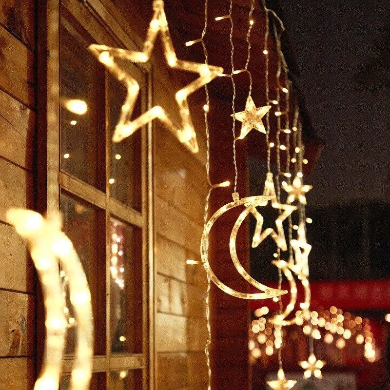 Avelena | Solar Moon Star Lampe LED Lichterkette Dekoration