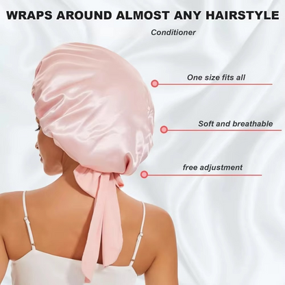 Avelena | Damen Satin Schlafhaube Verstellbare Seiden Nachtkappe für lockiges Haar