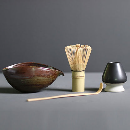 Avelena | 4-teiliger Matcha Set Hochwertiges Bambus & Keramik