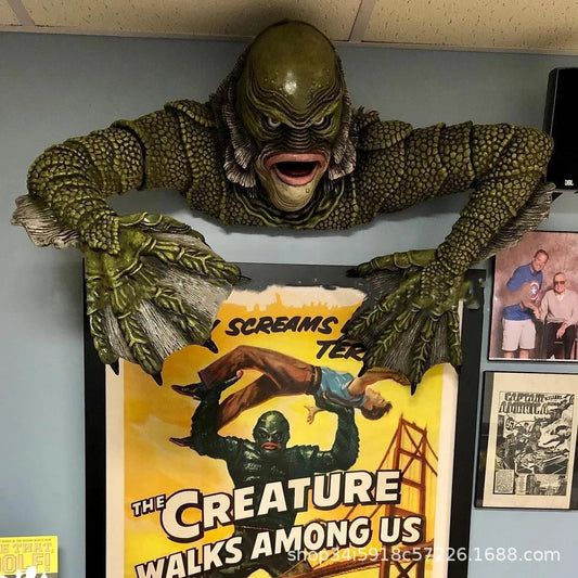 Avelena | Kreatur The Black Lagoon Grabskulpturen Figur Gartengebäude Outdoor Ornamente Monster Statue Mann Halloween Dekoration