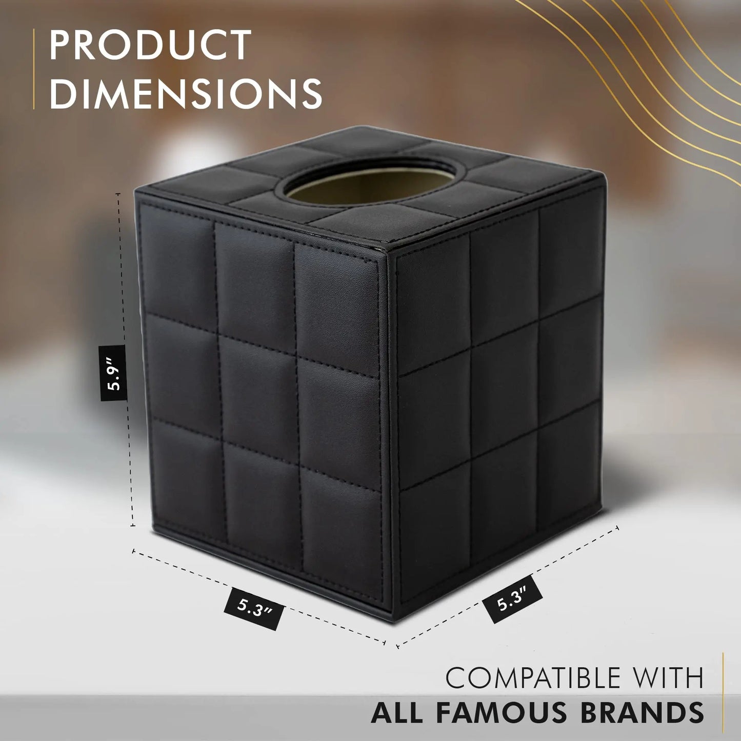 Avelena | Moderner Taschentuchboxhalter Quadrat, Serviettenhalter Pumppapier Fallspender, Gesichtstuchboxabdeckung für Zuhause Badezimmer Bürotisch