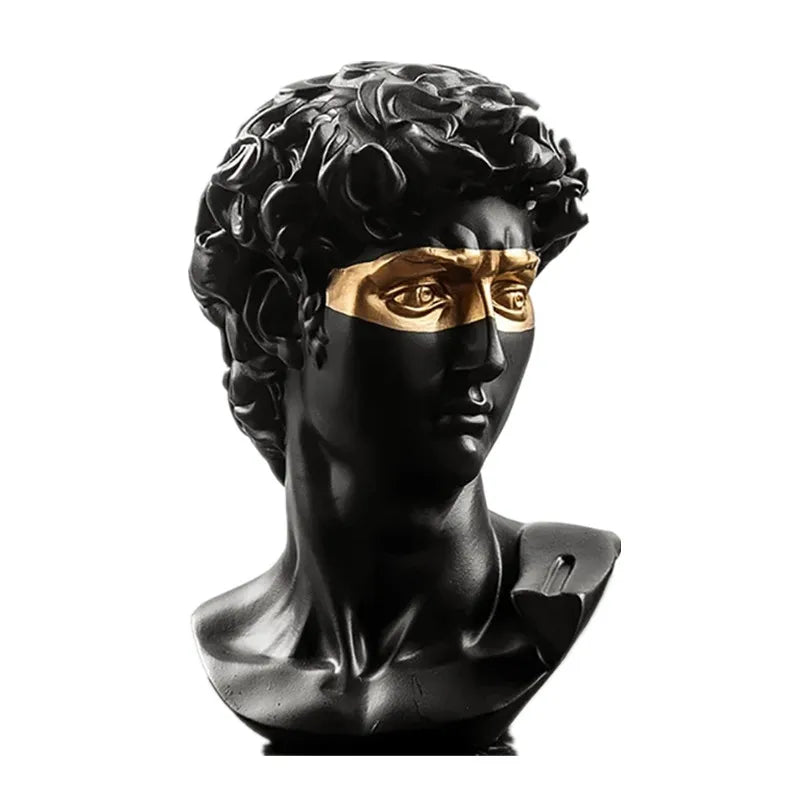 Avelena | Statuen zur Dekoration, 15 cm, David, Couchtisch, Heimdekoration, Ornamente, Zimmerbüste aus Gips, weißes Harz, dekorative Kunstskulptur