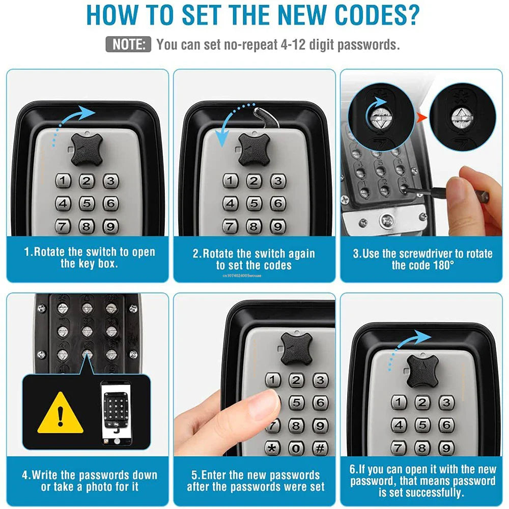 Avelena | Wasserdichte wandmontierte Schlüsselsafe-Box | Sicher, langlebig & ideal für den Außenbereich