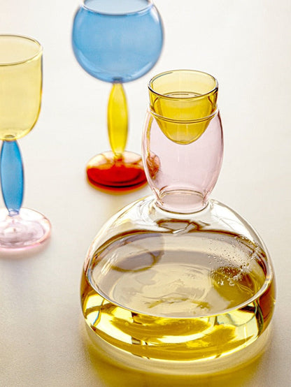 Avelena | Borosilikat 3-Farben Glaswaren - Weinglas