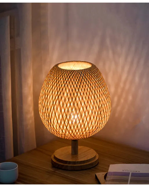 Avelena | Rattanlampe - Stufenlos dimmbare Korblampe für Schlafzimmer- und Wohnzimmerdekoration