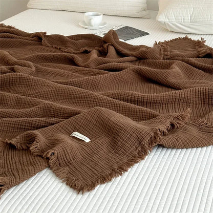 Avelena | Sofadecke aus einfarbiger Baumwolle