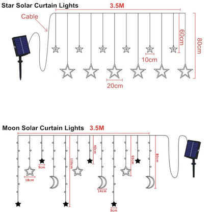 Avelena | Solar Moon Star Lampe LED Lichterkette Dekoration