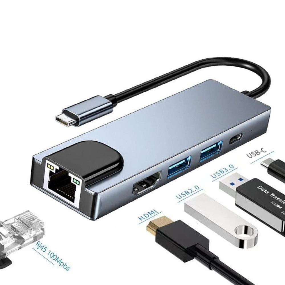 Avelena | Thunderbolt 3 USB-C Hub mit HDMI, PD, SD/TF für MacBook Air M1 und iPad Pro