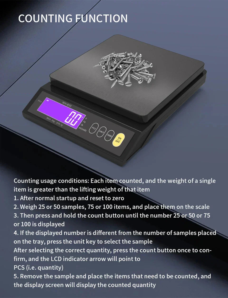 Avelena | 5 kg/0,1 g und 10 kg/1 g digitale elektronische Küchenwaage, LCD-Display, voll wasserdichtes Edelstahl-Waagetool zum Backen
