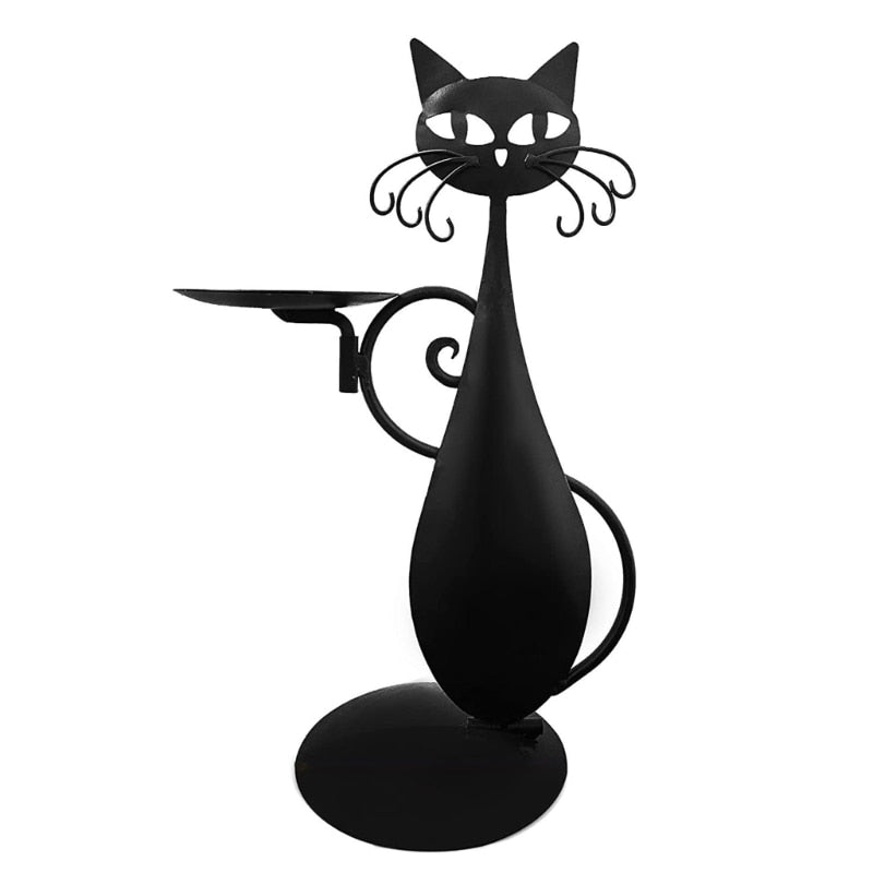 Avelena | Black Cat Kerzenhalter Fügen Sie Ihrem Interieur Einen Hauch Von Mystik Hinzu