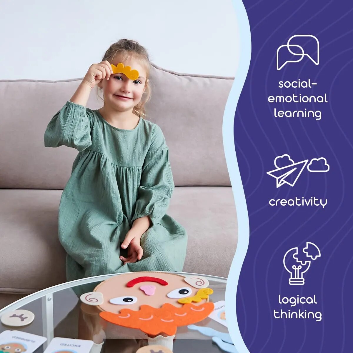 Avelena | Kinder Montessori Gesichtsausdrucksspiel Spielzeug