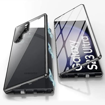 Avelena | Metall Aluminiumlegierung 360 Hülle mit Sicherheitsverschluss für Samsung Galaxy S24-S23 Serie