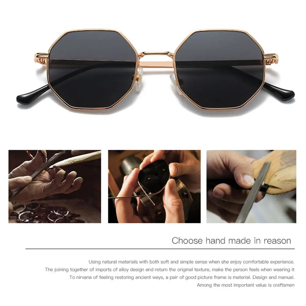 Avelena | Polygon Metall Quadrat Sonnenbrille