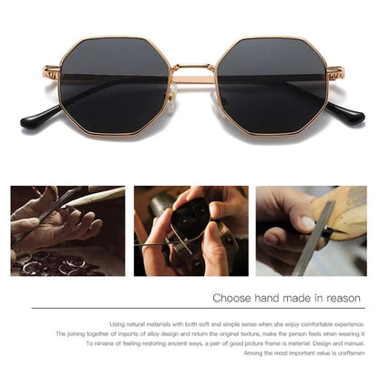 Avelena | Polygon Metall Quadrat Sonnenbrille