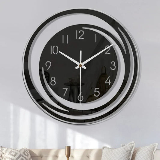 Avelena | Acryl Wanduhr - Skandinavisches Design - Schwarz - Uhr