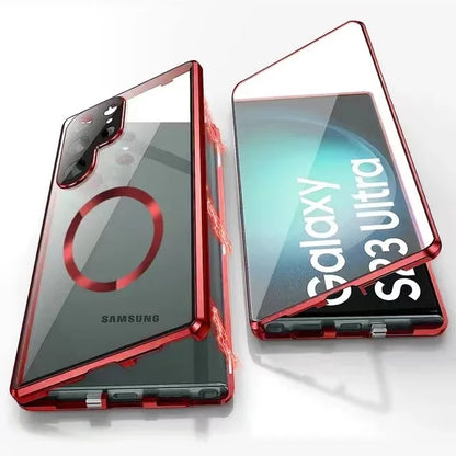 Avelena | Metall Aluminiumlegierung 360 Hülle mit Sicherheitsverschluss für Samsung Galaxy S24-S23 Serie