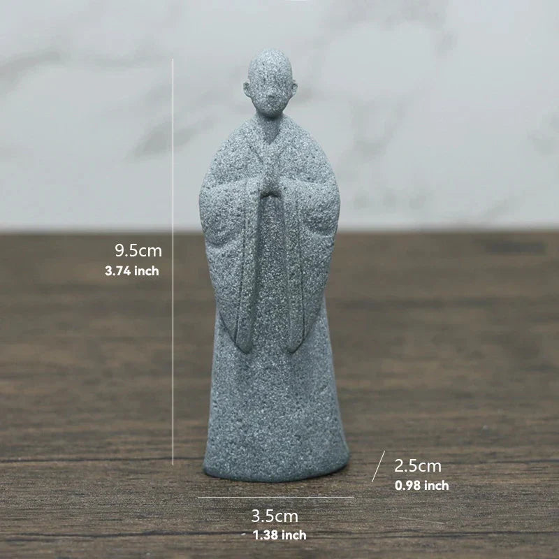 Avelena | Buddha Stein Statue Kleine Buddhistischen Mönche Tibetischer Buddhismus Figuren Zen Garten Ornament Meditation Zuhause Aquarium Dekoration