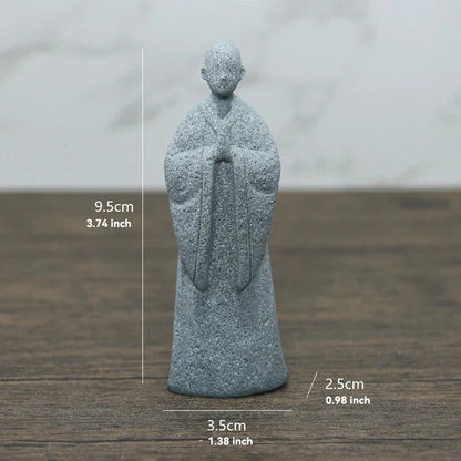 Avelena | Buddha Stein Statue Kleine Buddhistischen Mönche Tibetischer Buddhismus Figuren Zen Garten Ornament Meditation Zuhause Aquarium Dekoration