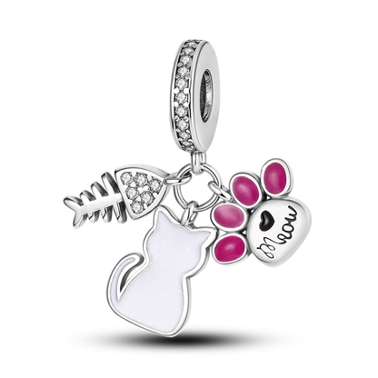 Avelena | 925 Silber Goldener Leopard Charms Perlen Bunte Chamäleon Nashorn Löwe Skarabäus Katze Anhänger Passend für Original Pandora Armband Schmuck