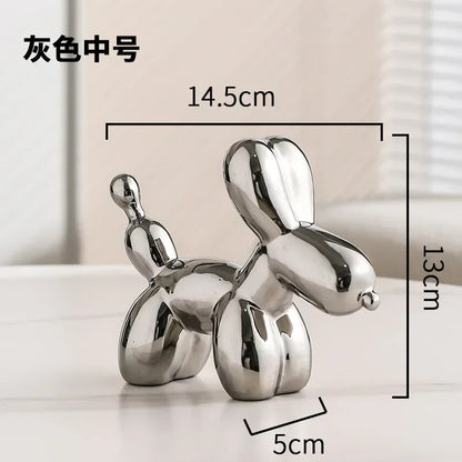 Avelena | Nordic Keramik Ballon Hund Skulptur Gold Tier Dekorationen Statue Wohnzimmer Ornamente Kreative Desktop Ornament Wohnkultur