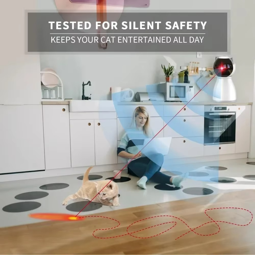 Avelena | Katze Interaktives Laser-Spielzeug – Bewegungsaktivierte Jagdspiele für Wohnungskatzen
