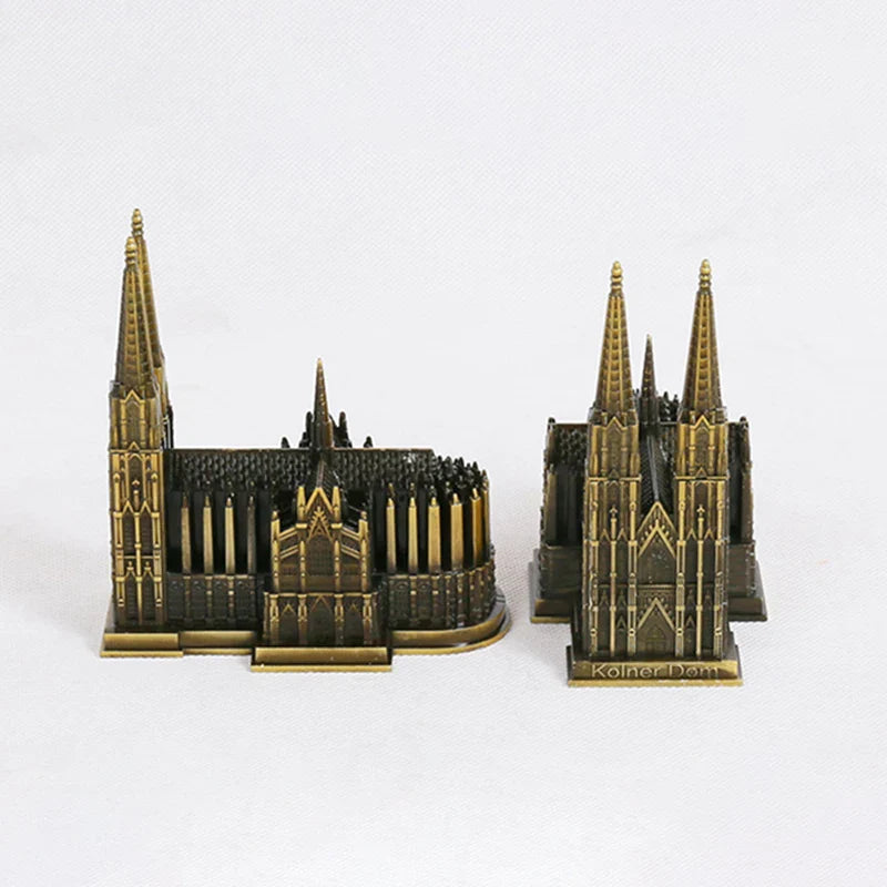 Avelena | Cologne Cathedral Model Metal Antique Bronze Germany Kölner Dom Building Figurine World Famous Landmark Architecture Decoration