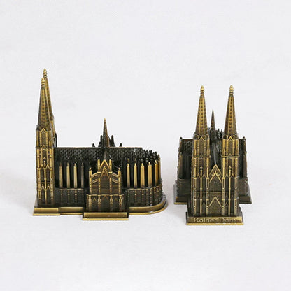 Avelena | Cologne Cathedral Model Metal Antique Bronze Germany Kölner Dom Building Figurine World Famous Landmark Architecture Decoration