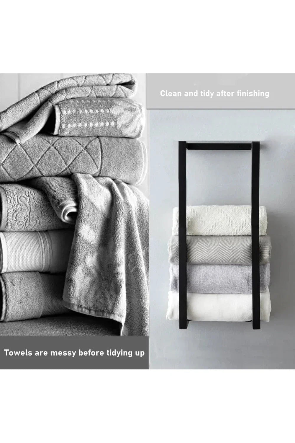 Avelena | Schlanke schwarze Badezimmerablage