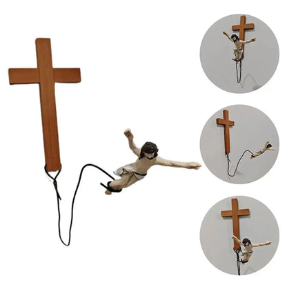 Avelena | Bungee Jumping Jesus Easter Atmosphere Decorative Ornaments Christ Figure Religious Decorations Holiday Gifts Hanging Ornaments