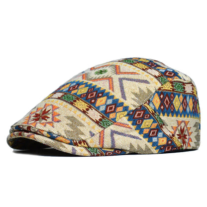 Avelena | Bunte Retro Flachkappe – Von Vintage inspirierte Baumwollmütze für alle Jahreszeiten