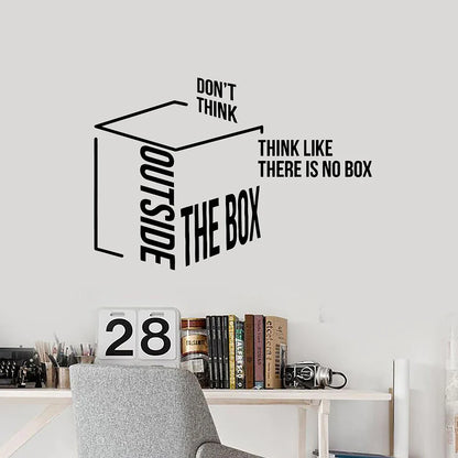 Avelena | Alternatives Denken Außerhalb Der Box Wandaufkleber Motivationszitat für Büroideen Wandaufkleber Abnehmbares Wandkunst für Inspirierendes Kreatives Denken