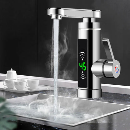 Avelena | ThermoFlow 3000W Instant Heating Kitchen Tap with 360° Rotating Spout – Edelstahl & Energieeffizient