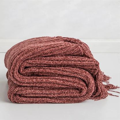 Avelena | Blanket Luxe Chenille Decke mit Herzfransen