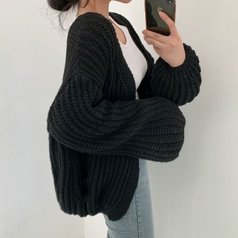 Avelena | Oversize-Strickjacke aus Dickem Material