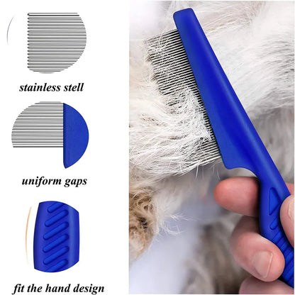 Avelena | Katzen- und Hunde Bürste und Flohkamm Set